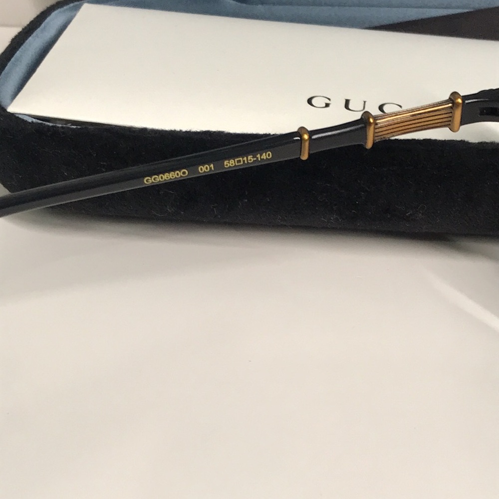 New Authentic Gucci Black and Brown Eyeglasses GG0660o 001 - Picture 10 of 14